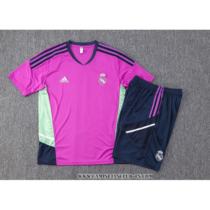 Chandal del Real Madrid 22-23 Manga Corta Purpura - Pantalon Corto